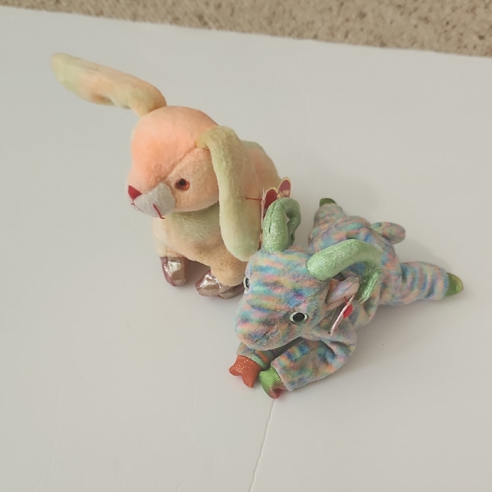 Ty Beanie Babies Zodiac Rabbit And Goat